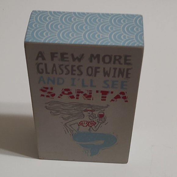 Mermaid Sign - A Few More Glasses of Wine and I'll See Santa - Picture 4 of 5